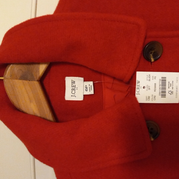 J. Crew winter coat red, size 6P. NWT - Picture 2 of 7